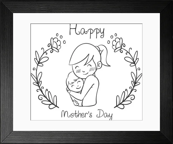 Framed Print : Hand draw mother day style design Framed Print : Hand draw mother day style design