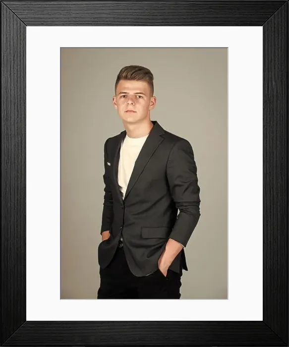 Framed Print : stylish boy with groomed hair. trendy looking teenager Framed Print : stylish boy with groomed hair. trendy looking teenager