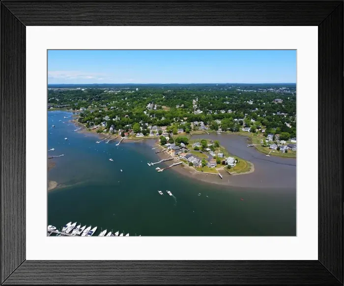 Framed Print : Aerial view of Danvers Fosters Point at the bank of Crane River in city of Danvers, Massachusetts MA, USA Framed Print : Aerial view of Danvers Fosters Point at the bank of Crane River in city of Danvers, Massachusetts MA, USA