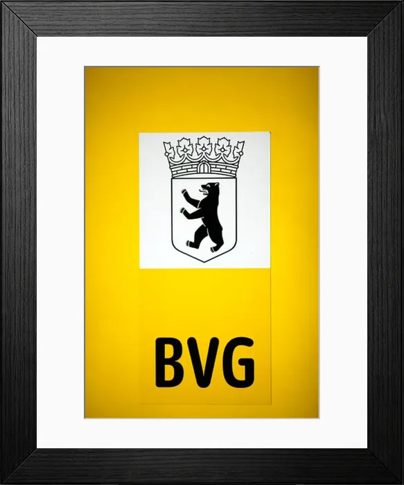 Framed Print : Coat of arms of the city and the acronym BVG (Berliner Verkehrsbetriebe) Framed Print : Coat of arms of the city and the acronym BVG (Berliner Verkehrsbetriebe)