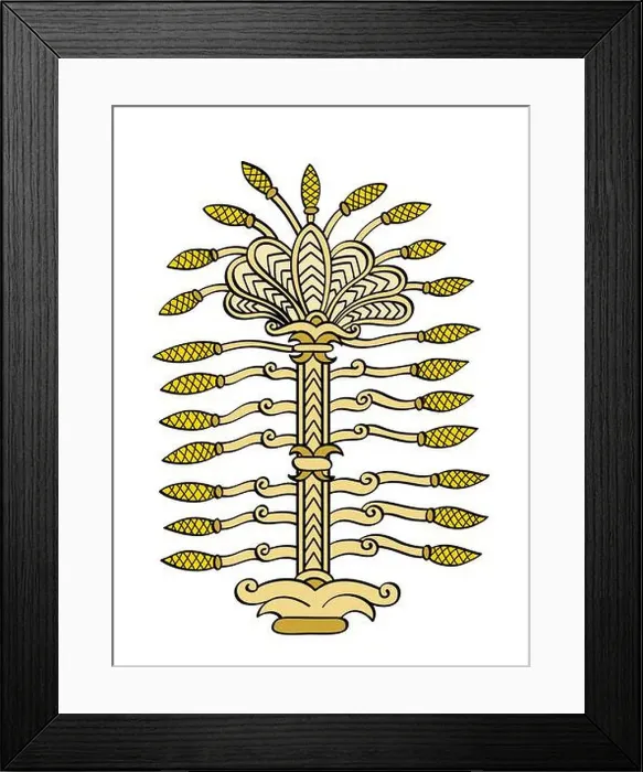 Framed Print : Tree of Life, symbol of a sacred tree in ancient Mesopotamia