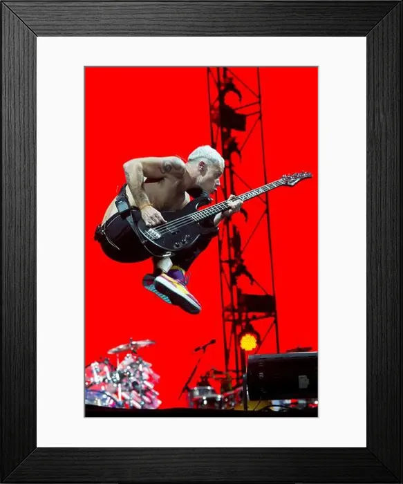 Framed Print : Flea from the Red Hot Chili Peppers performing at the Isle of Wight Festival, at Newport on the Isle of Wight