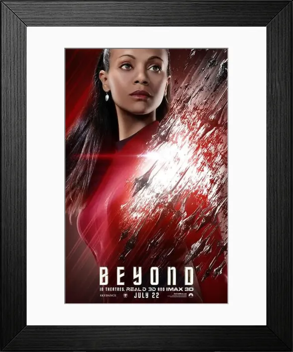 Framed Print : Star Trek Beyond Year : 2016 USA Director : Justin Lin Zoe Saldana Movie poster (USA) Framed Print : Star Trek Beyond Year : 2016 USA Director : Justin Lin Zoe Saldana Movie poster (USA)