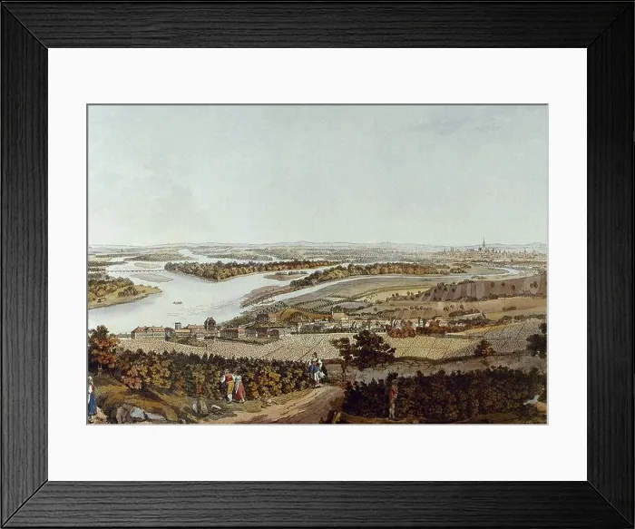 Framed Print : Austria. The city of Nussdorf and the Danube river Framed Print : Austria. The city of Nussdorf and the Danube river
