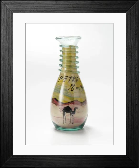 Framed Print : Sand bottle, souvenir, name Framed Print : Sand bottle, souvenir, name