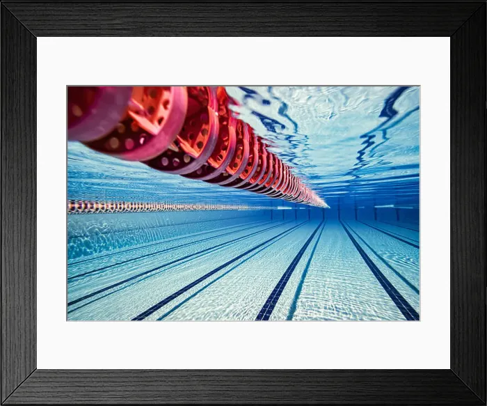 Framed Print : Olympic Swimming pool underwater background Framed Print : Olympic Swimming pool underwater background