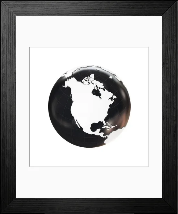 Framed Print : Globe 3D Geopolitical Extruded isolated on white background Framed Print : Globe 3D Geopolitical Extruded isolated on white background