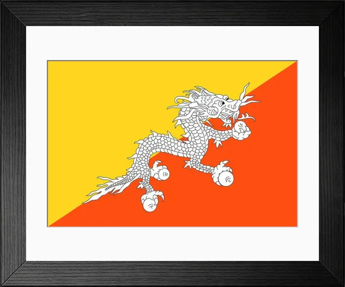 Framed Print : The national flag of the world, Bhutan Framed Print : The national flag of the world, Bhutan