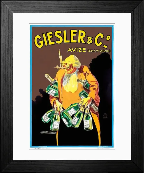 Framed Print : MAUZAN Achille Luciano - Giesler & Co - Avize (Champagne) 1923 - Vintage French advertising poster Framed Print : MAUZAN Achille Luciano - Giesler & Co - Avize (Champagne) 1923 - Vintage French advertising poster