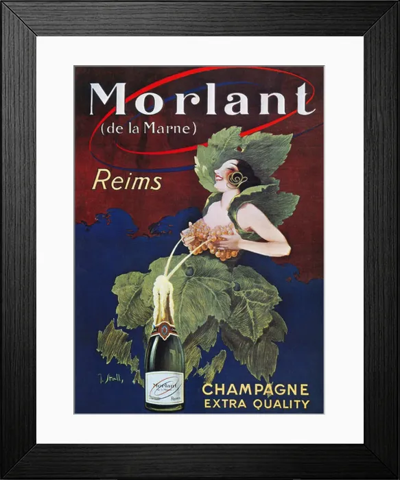 Framed Print : Champagne Morlant by J. Stall - a vintage poster, 1920 - Editorial use only Framed Print : Champagne Morlant by J. Stall - a vintage poster, 1920 - Editorial use only