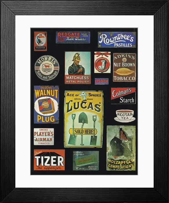 Framed Print : Vintage Enamel Signs of 1900s Framed Print : Vintage Enamel Signs of 1900s