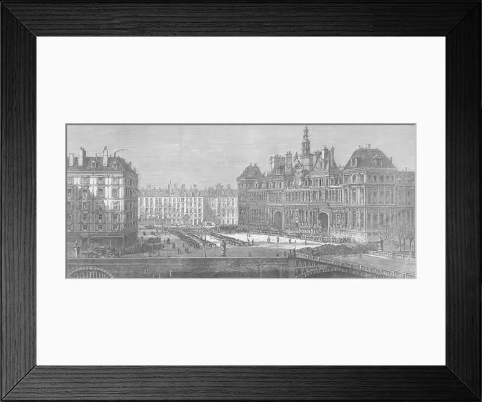 Framed Print : PARIS COMMUNE Rebel Barricade at Hotel de Ville 1871. The Graphic Framed Print : PARIS COMMUNE Rebel Barricade at Hotel de Ville 1871. The Graphic