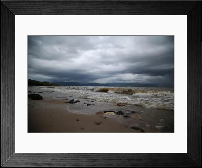 Framed Print : The waves of the Sea of Galilee crash on the beach of, Israel Framed Print : The waves of the Sea of Galilee crash on the beach of, Israel