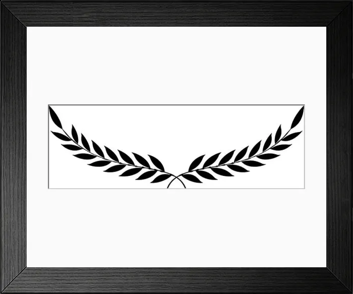 Framed Print : Laurel honor wreath vector in black on white isolated background. A proper designed half laurel wreath illustration Framed Print : Laurel honor wreath vector in black on white isolated background. A proper designed half laurel wreath illustration
