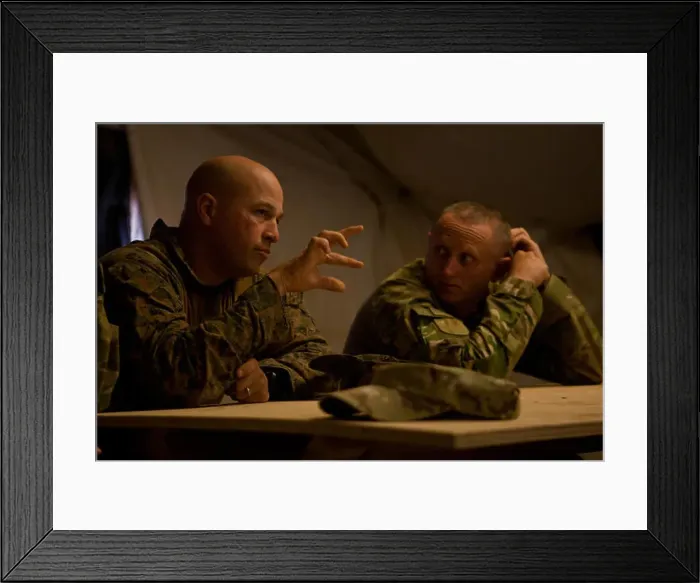Framed Print : U.S Marine Maj. Jason Freeby (left) Framed Print : U.S Marine Maj. Jason Freeby (left)