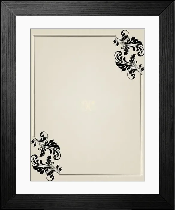 Framed Print : Vintage invitation card with ornate elegant retro abstract floral design Framed Print : Vintage invitation card with ornate elegant retro abstract floral design