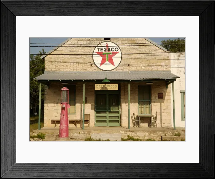 Framed Print : Old general store at Driftwood Texas southwest of Austin Texas in the Hill Country Built in the 19th Century of blocks