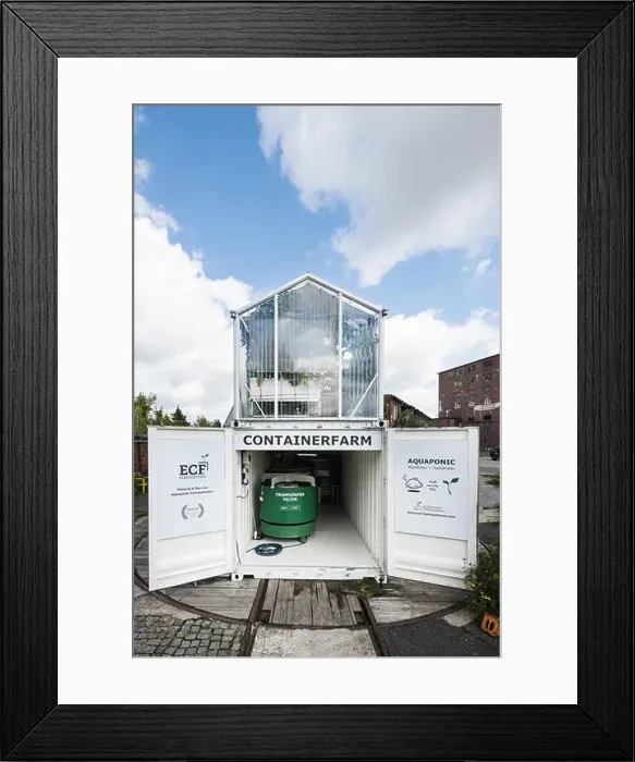 Framed Print : Berlin, Germany, a container farm of ECF Farm Systems Framed Print : Berlin, Germany, a container farm of ECF Farm Systems