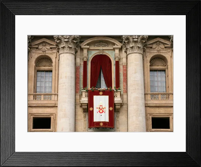 Framed Print : Pope's balcony, St. Peter's Basilica, Vatican, Rome, Lazio, Italy Framed Print : Pope's balcony, St. Peter's Basilica, Vatican, Rome, Lazio, Italy