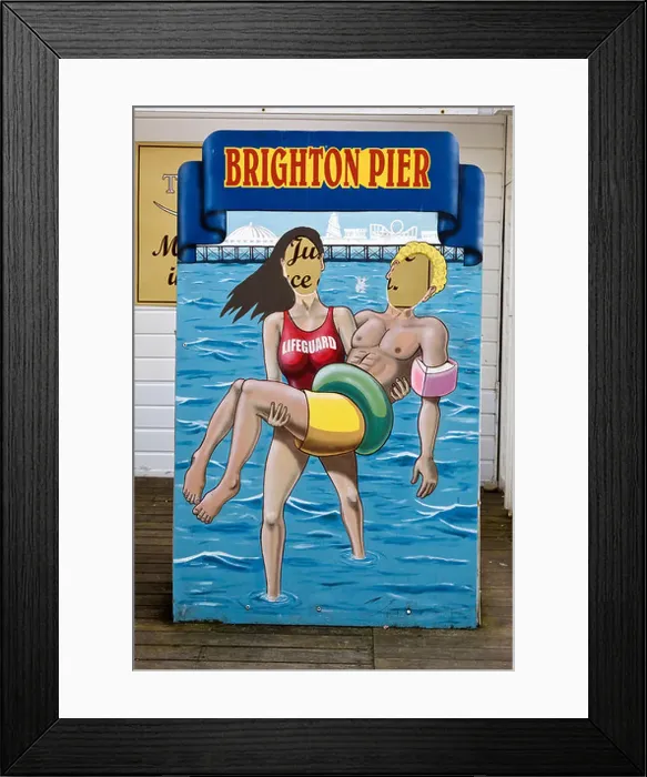 Framed Print : Brighton Pier Photo Posing Board