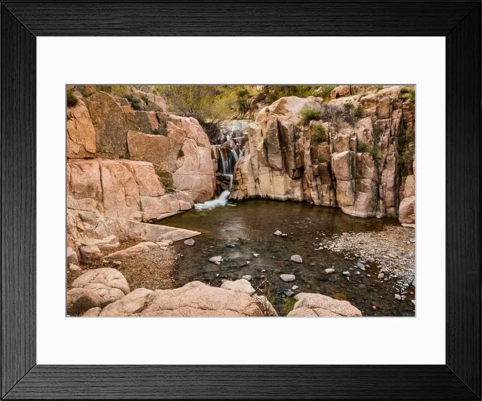 Framed Print : Granite waterfall at Camp Creek Falls at Tonto National Forest north east of Cave Creek, Arizona, USA Framed Print : Granite waterfall at Camp Creek Falls at Tonto National Forest north east of Cave Creek, Arizona, USA