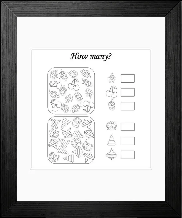 Framed Print : worksheet for kids. education puzzle game. children activity Framed Print : worksheet for kids. education puzzle game. children activity