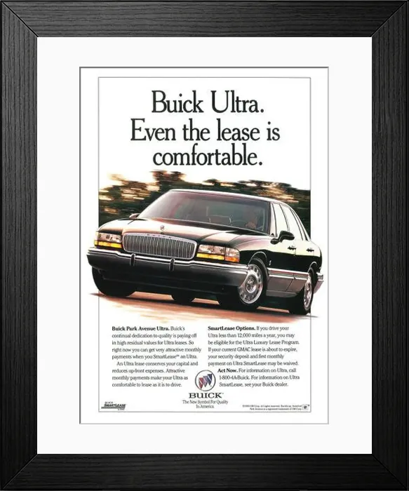 Framed Print : Buick Park Avenue Ultra advert in a magazine 1993 Framed Print : Buick Park Avenue Ultra advert in a magazine 1993