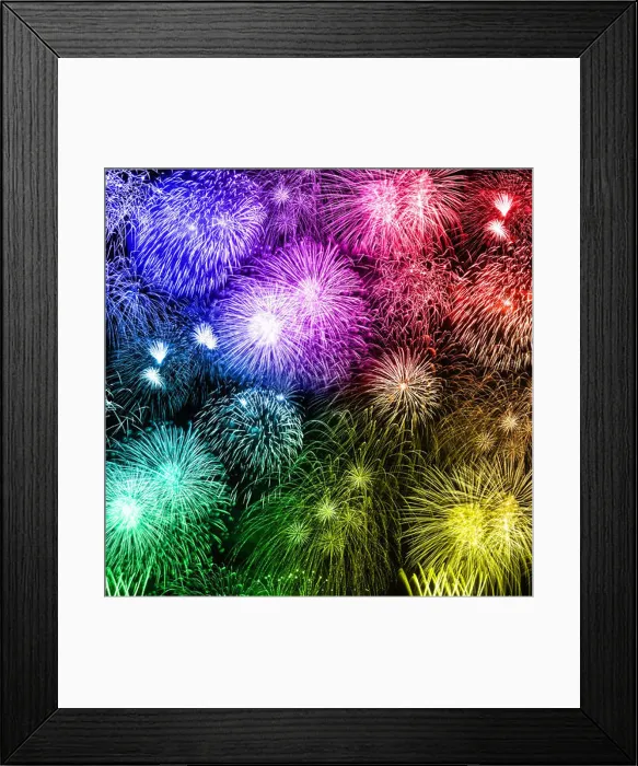 Framed Print : New Year's Eve fireworks background years year square colorful firework backgrounds Framed Print : New Year's Eve fireworks background years year square colorful firework backgrounds