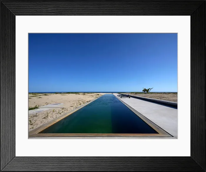 Framed Print : Ocean side view showing pool. Casa Wabi, Puerto Escondido, Mexico. Architect: Tadao Ando, 2015 Framed Print : Ocean side view showing pool. Casa Wabi, Puerto Escondido, Mexico. Architect: Tadao Ando, 2015