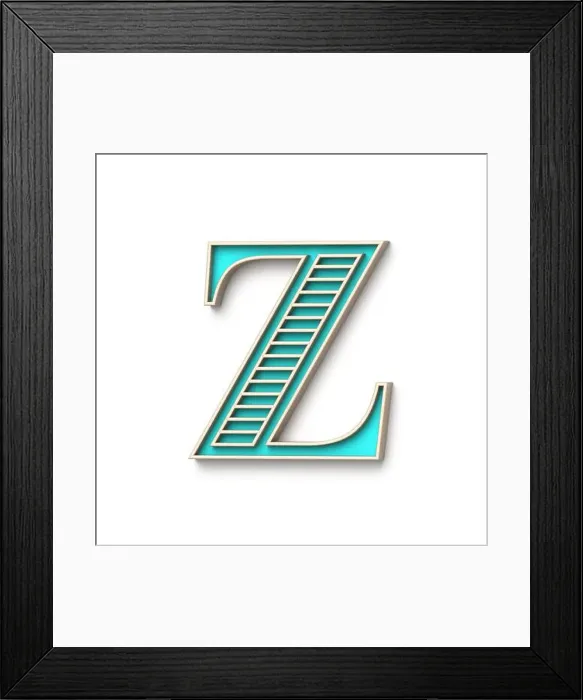 Framed Print : Classic old fashioned font Letter Z 3D Framed Print : Classic old fashioned font Letter Z 3D