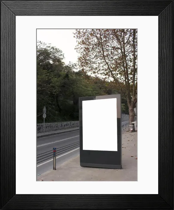 Framed Print : Empty / blank vertical outdoor advertising billboard by Bosphorus in Istanbul Framed Print : Empty / blank vertical outdoor advertising billboard by Bosphorus in Istanbul
