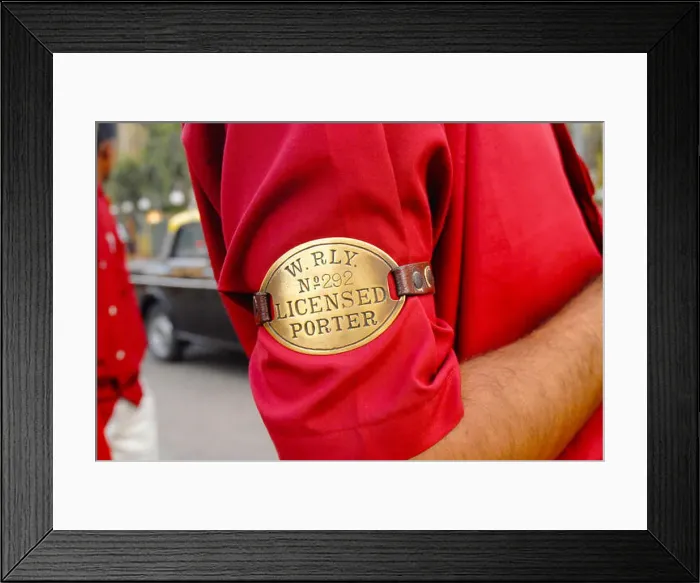 Framed Print : Brass badge number 292 of Western Railway licensed porter, Bombay, Mumbai, Maharashtra, India