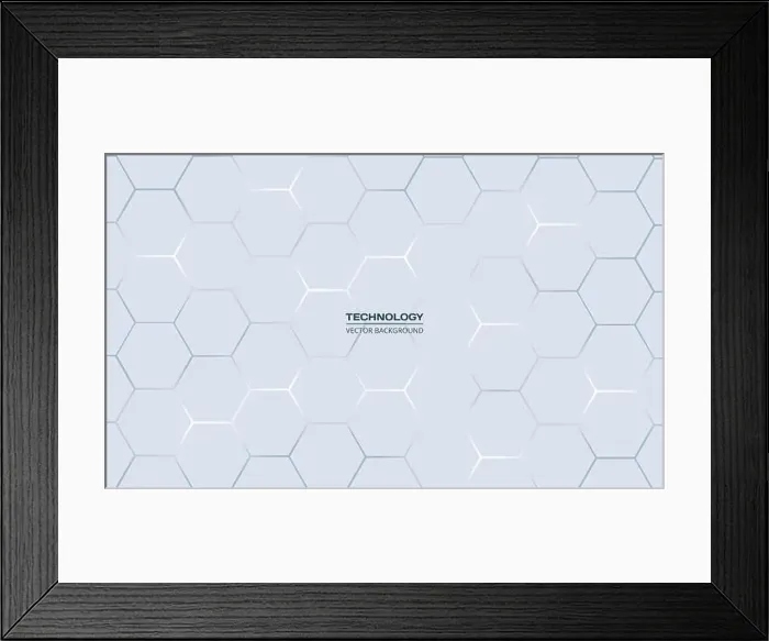 Framed Print : Light gray hexagonal technology vector abstract background Framed Print : Light gray hexagonal technology vector abstract background