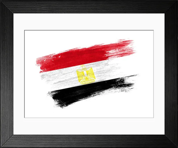 Framed Print : brush painted flag Egypt. Hand drawn style flag of Egypt Framed Print : brush painted flag Egypt. Hand drawn style flag of Egypt