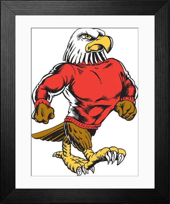Framed Print : Eagle Mascot Strut Vector Illustration Framed Print : Eagle Mascot Strut Vector Illustration