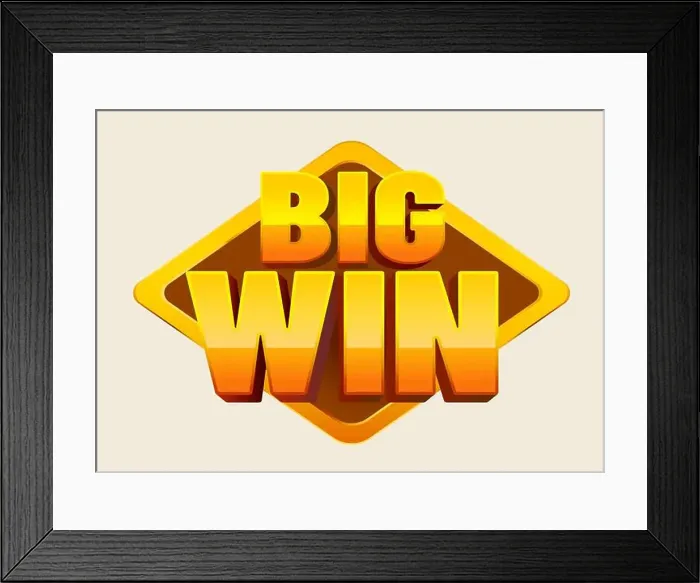 Framed Print : Big Win banner for online casino, poker, roulette, slot machines, card games. Vector illustrator Framed Print : Big Win banner for online casino, poker, roulette, slot machines, card games. Vector illustrator