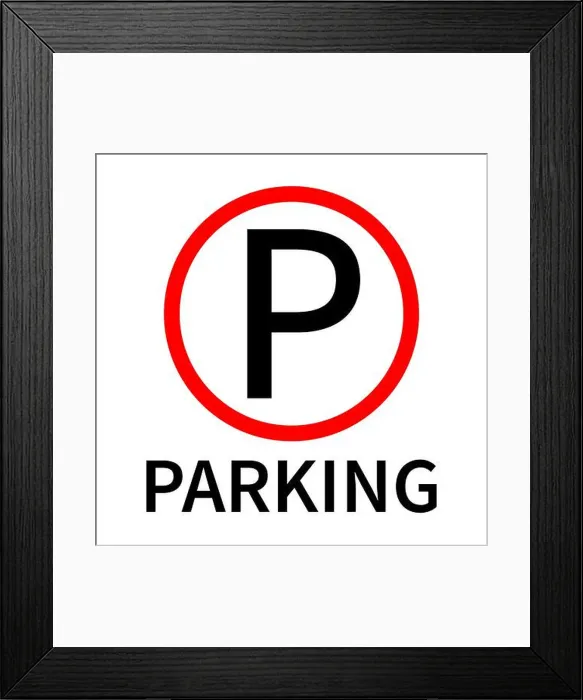 Framed Print : Parking Sign board vector illustration