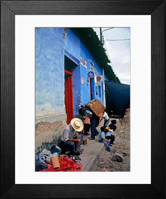 Framed Print : tailor and porter at work town of antigua guatemala Framed Print : tailor and porter at work town of antigua guatemala