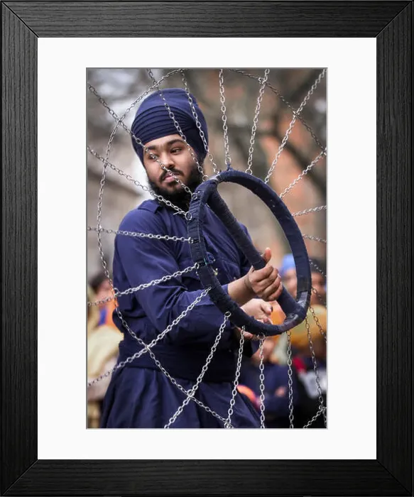 Framed Print : Spinning Sikh weapons, chains, chakar bolo Framed Print : Spinning Sikh weapons, chains, chakar bolo