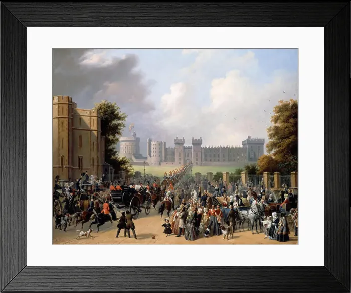 Framed Print : Arrival of King Louis-Philippe at Windsor Castle. Artist: Pingret, Édouard-Henri-Théophile (1788-1875) Framed Print : Arrival of King Louis-Philippe at Windsor Castle. Artist: Pingret, Édouard-Henri-Théophile (1788-1875)
