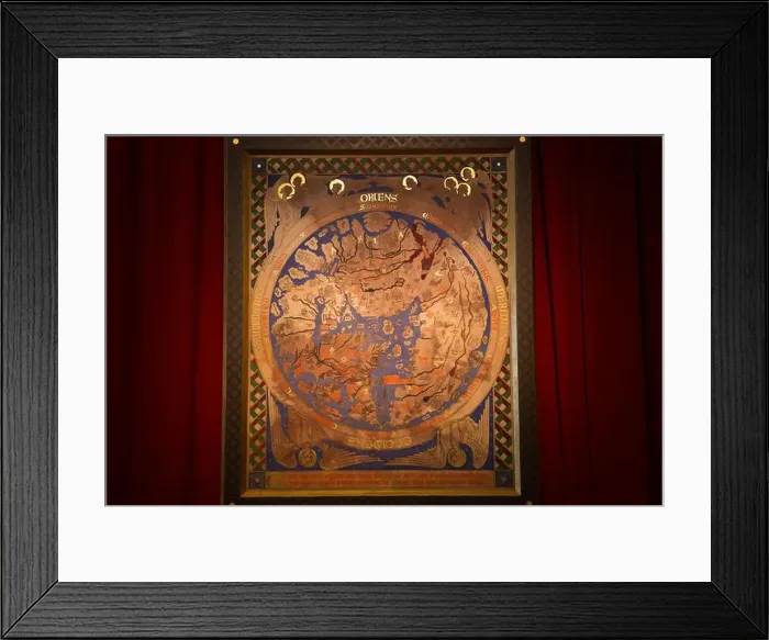 Framed Print : Facsimile re-creation of a 12th century Mappa Mundi Framed Print : Facsimile re-creation of a 12th century Mappa Mundi
