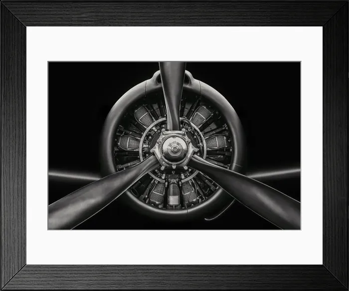 Framed Print : low key picture of an aircraft radial engine Framed Print : low key picture of an aircraft radial engine