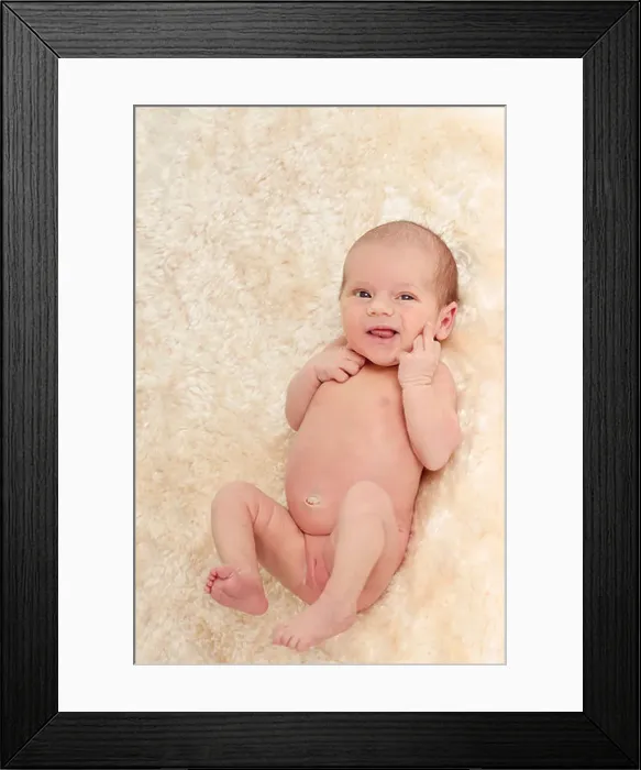 Framed Print : smiling newborn baby - the first week of the new life Framed Print : smiling newborn baby - the first week of the new life