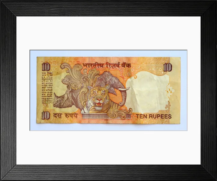 Framed Print : India 10 Ten Rupee Bank Note Framed Print : India 10 Ten Rupee Bank Note