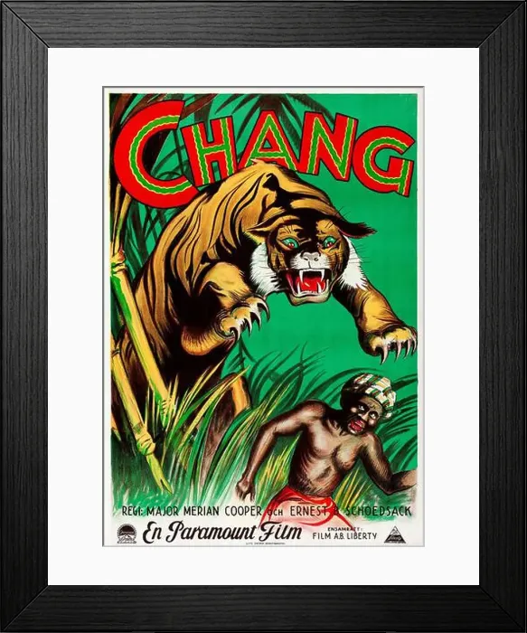 Framed Print : Chang - A Drama of the Wilderness (Paramount, 1927). Swedish movie poster