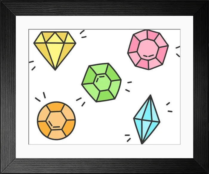 Framed Print : Gems, jewel vector illustration Framed Print : Gems, jewel vector illustration