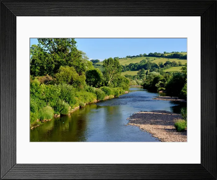 Framed Print : River Usk in town of Brecon, Powys, mid-Wales, UK Framed Print : River Usk in town of Brecon, Powys, mid-Wales, UK