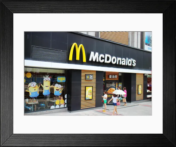 Framed Print : FILE--View of a fastfood restaurant of McDonald's in Chongqing Framed Print : FILE--View of a fastfood restaurant of McDonald's in Chongqing