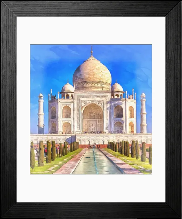 Framed Print : Colorful painting of Taj Mahal, Agra, Uttar Pradesh, India Framed Print : Colorful painting of Taj Mahal, Agra, Uttar Pradesh, India