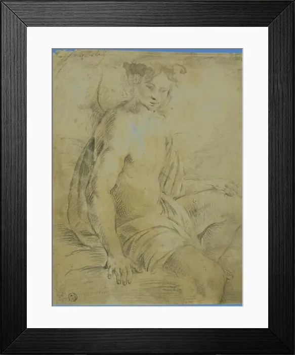 Framed Print : A serene figure with flowing hair Framed Print : A serene figure with flowing hair